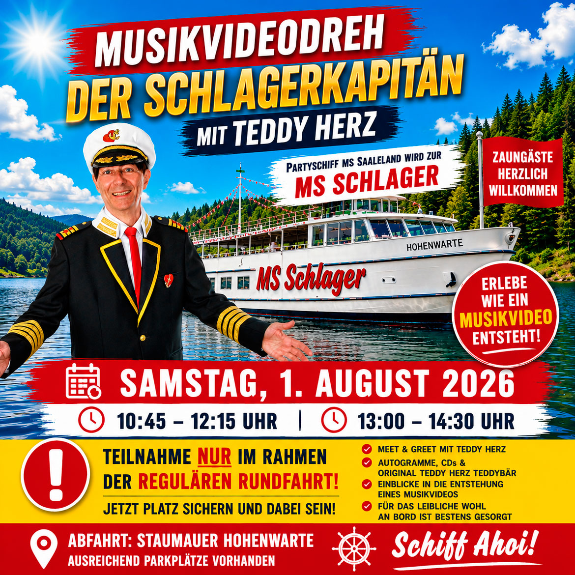 Teddy Herz - Videodreh Der Schlagerkapitän